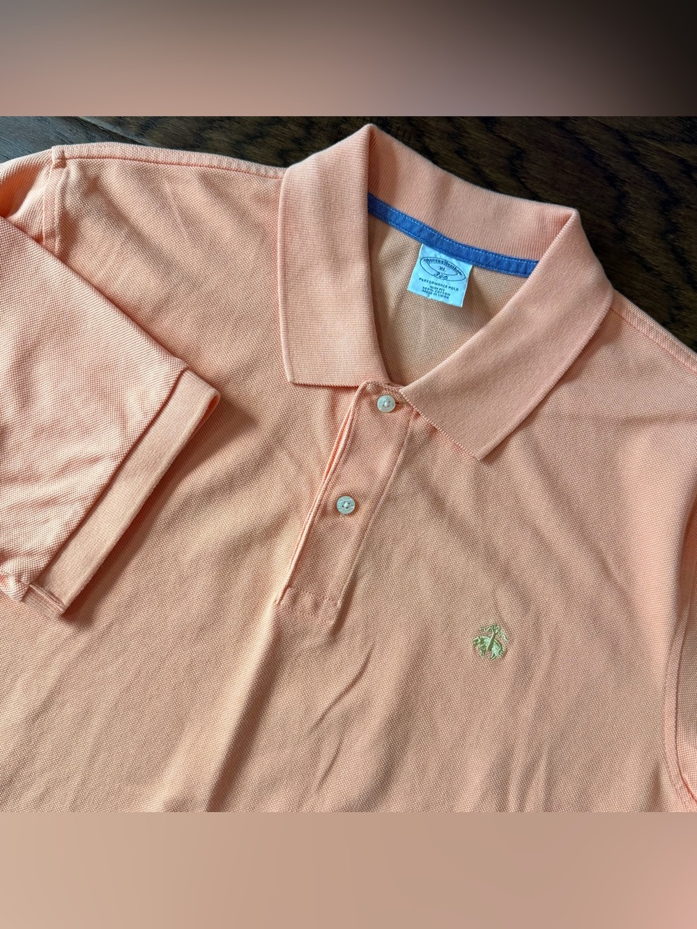 Brooks Brothers Mens Polo Shirt XL Slim Fit Orange 100% Cotton Performance